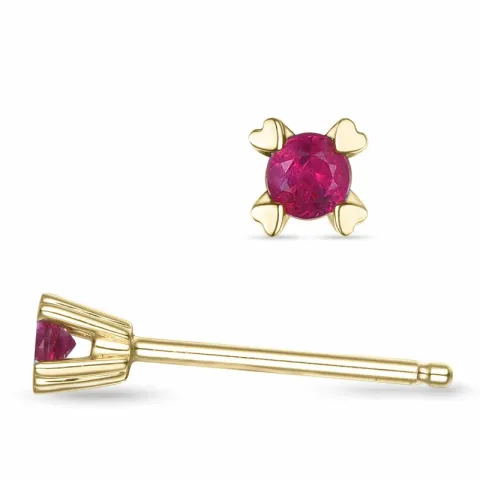 2 x 0,07 ct Rubin Solitärohrstecker in 9 Karat Gold mit Rubin