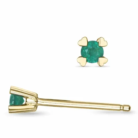 2 x 0,06 ct Smaragd Solitärohrstecker in 9 Karat Gold mit Smaragd