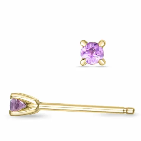 2 x 0,07 ct pink Saphir Solitärohrstecker in 9 Karat Gold mit pinkfarbenem Saphir