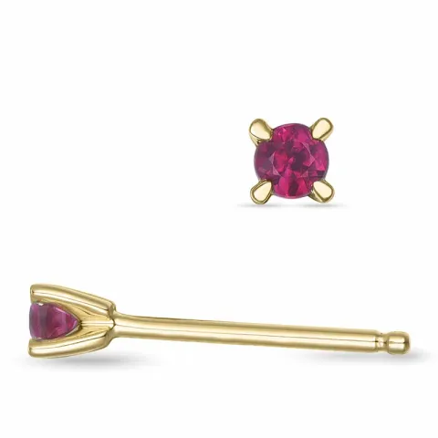 2 x 0,07 ct Rubin Solitärohrstecker in 9 Karat Gold mit Rubin