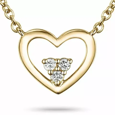 42 cm Halskette mit Anhänger aus 9 Karat Gold 0,06 ct