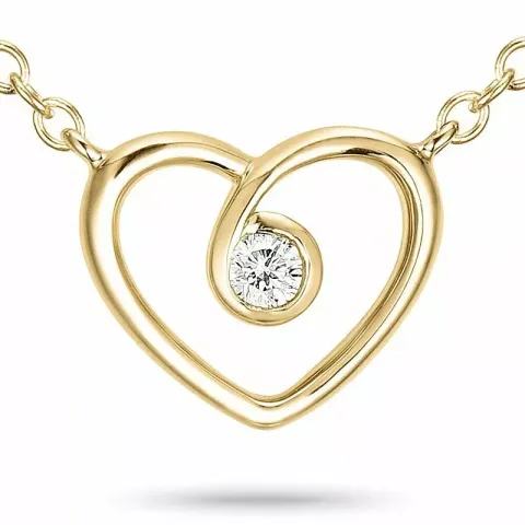 42 cm Halskette mit Anhänger aus 9 Karat Gold 0,05 ct