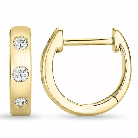 12 mm Diamant Kreole in 9 Karat Gold mit Diamant