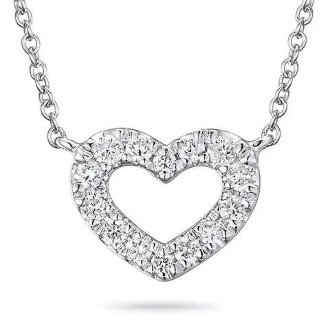 45 cm Halskette mit Anhänger aus 9 Karat Weißgold 0,10 ct