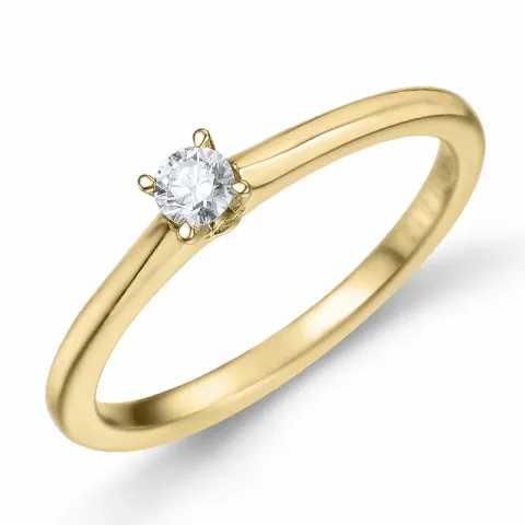 Kampagne - Diamant Solitärring in 14 Karat Gold 0,10 ct