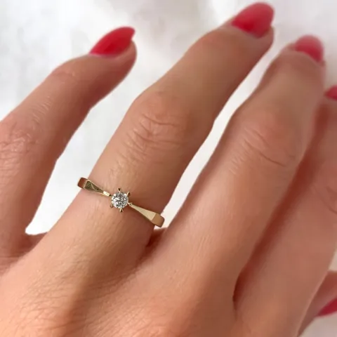 Kampagne - Diamant Solitärring in 14 Karat Gold 0,11 ct