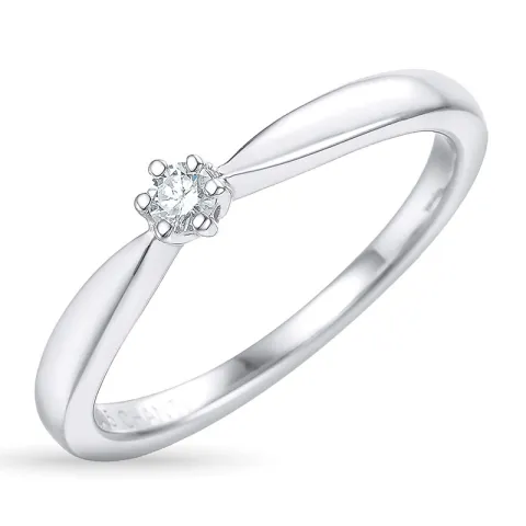 Diamant Solitärring in 14 Karat Weißgold 0,05 ct