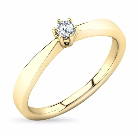 Diamant Solitärring in 14 Karat Gold 0,12 ct