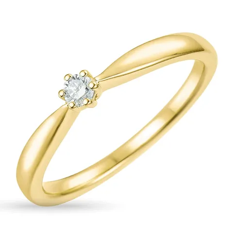 Diamant Solitärring in 14 Karat Gold 0,07 ct