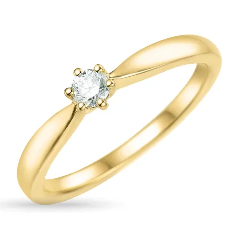 Diamant Solitärring in 14 Karat Gold 0,15 ct