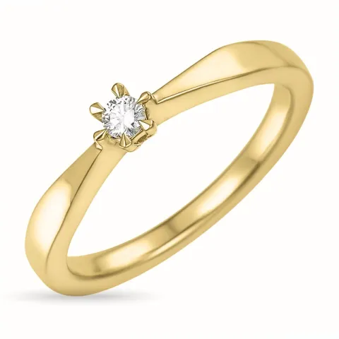 Diamant Solitärring in 14 Karat Gold 0,05 ct