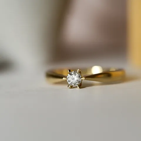 Diamant Solitärring in 14 Karat Gold 0,20 ct