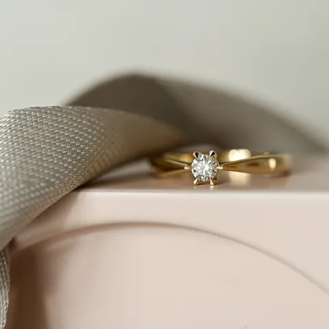 Diamant Solitärring in 14 Karat Gold 0,20 ct