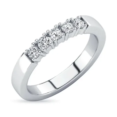 Diamant Memoirering in 14 Karat Weißgold 5 x 0,03 ct