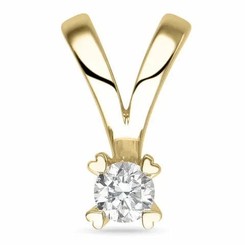 Kampagne - 0,13 ct Diamant Solitäranhänger in 14 karat Gold 0,13 ct