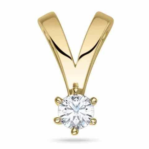 Kampagne - 0,13 ct Diamant Solitäranhänger in 14 karat Gold 0,13 ct