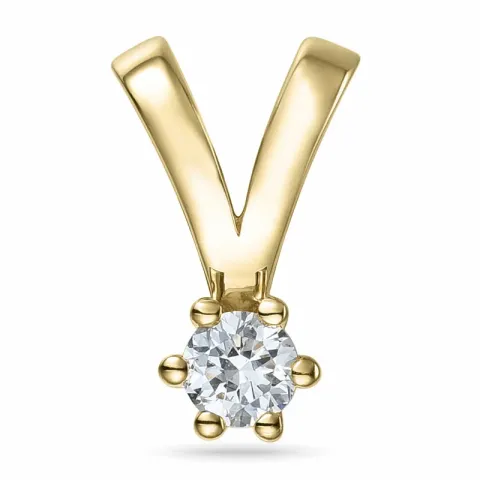 Kampagne - 0,13 ct Diamant Solitäranhänger in 14 karat Gold 0,13 ct