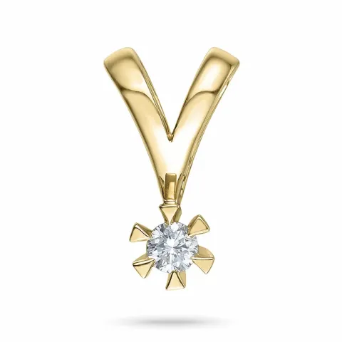 Kampagne - 0,07 ct Solitäranhänger in 14 karat Gold 0,07 ct