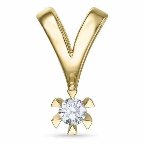 Kampagne - 0,13 ct Solitäranhänger in 14 karat Gold 0,13 ct