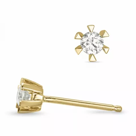 2 x 0,13 ct Kampagne - Brillant Solitärohrstecker in 14 Karat Gold mit Diamant 