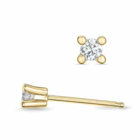 2 x 0,08 ct Kampagne - Diamant Solitärohrstecker in 14 Karat Gold mit Diamant