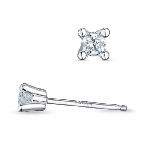 2 x 0,09 ct Kampagne - Diamant Solitärohrstecker in 14 Karat Weißgold mit Diamant