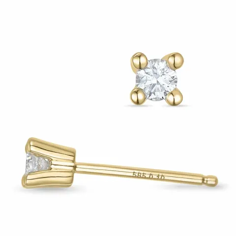 2 x 0,10 ct Kampagne - Diamant Solitärohrstecker in 14 Karat Gold mit Diamant
