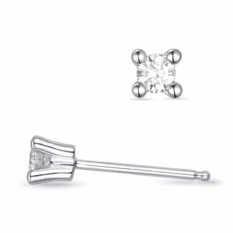 2 x 0,10 ct Kampagne - Diamant Solitärohrstecker in 14 Karat Weißgold mit Diamant