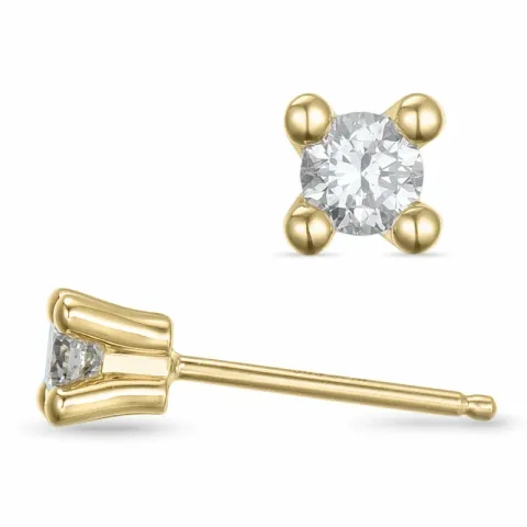 2 x 0,15 ct Kampagne - Diamant Solitärohrstecker in 14 Karat Gold mit Diamant
