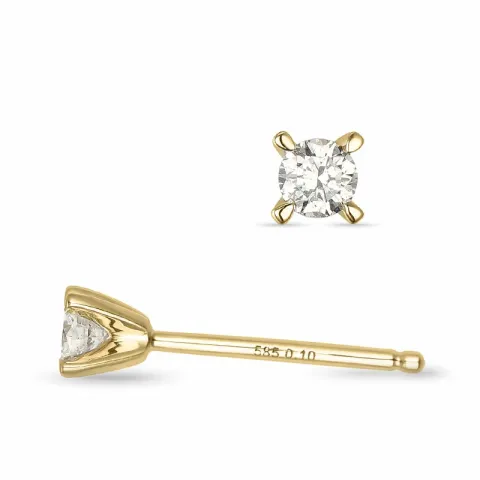 2 x 0,10 ct Kampagne - Diamant Ohrstecker in 14 Karat Gold mit Diamant 