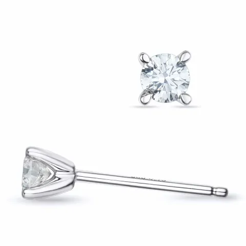 2 x 0,15 ct Kampagne - Diamant Solitärohrstecker in 14 Karat Weißgold mit Diamant