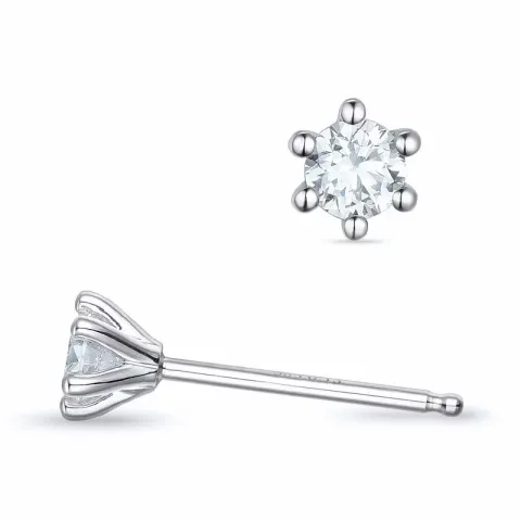 2 x 0,13 ct Kampagne - Diamant Solitärohrstecker in 14 Karat Weißgold mit Diamant