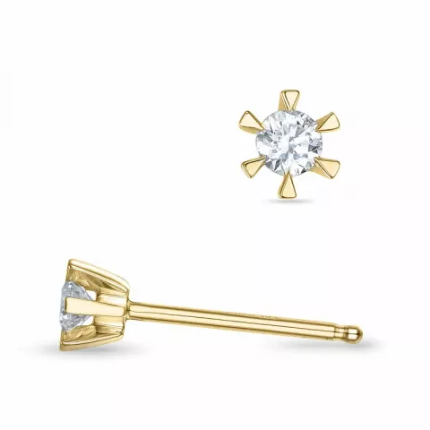 2 x 0,08 ct Kampagne - Diamant Solitärohrstecker in 14 Karat Gold mit Diamant 