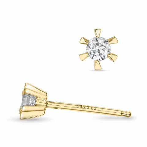 2 x 0,09 ct Kampagne - Diamant Solitärohrstecker in 14 Karat Gold mit Diamant 