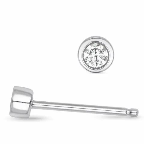 2 x 0,04 ct Solitärohrstecker in 14 Karat Weißgold mit Diamant