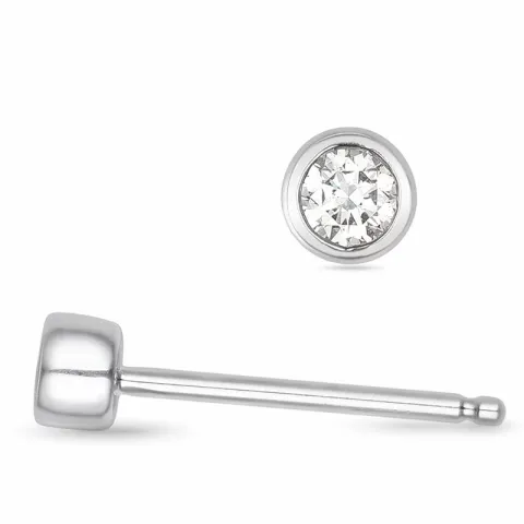 2 x 0,05 ct Solitärohrstecker in 14 Karat Weißgold mit Diamant