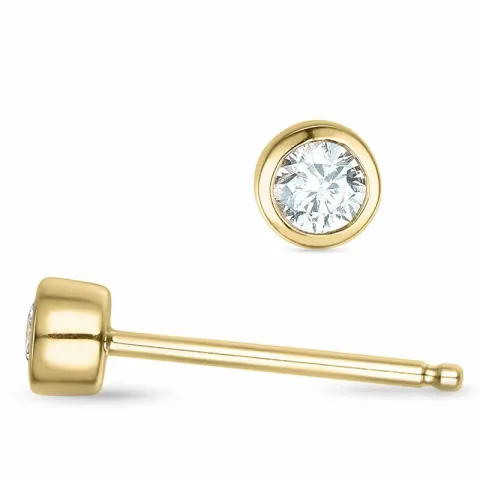 2 x 0,06 ct Solitärohrstecker in 14 Karat Gold mit Diamant