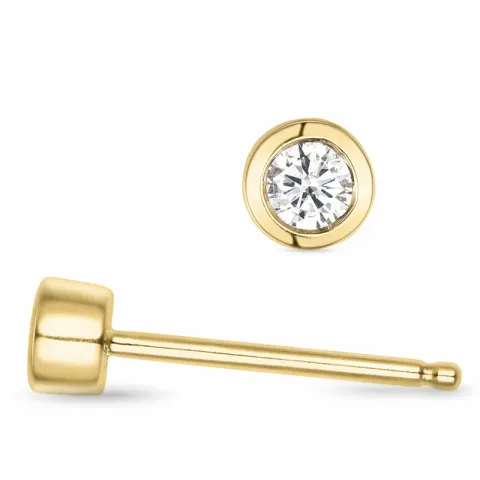 2 x 0,07 ct Solitärohrstecker in 14 Karat Gold mit Diamant 