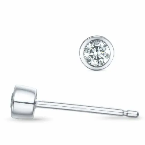 2 x 0,07 ct Solitärohrstecker in 14 Karat Weißgold mit Diamant