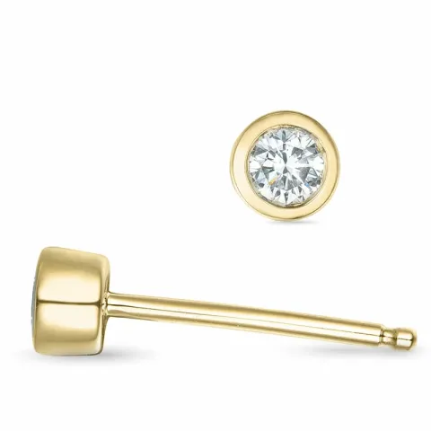 2 x 0,08 ct Solitärohrstecker in 14 Karat Gold mit Diamant 