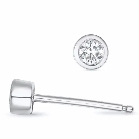 2 x 0,08 ct Solitärohrstecker in 14 Karat Weißgold mit Diamant
