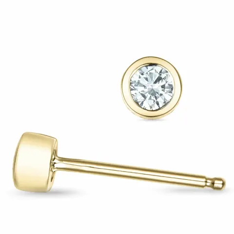 2 x 0,09 ct Solitärohrstecker in 14 Karat Gold mit Diamant 