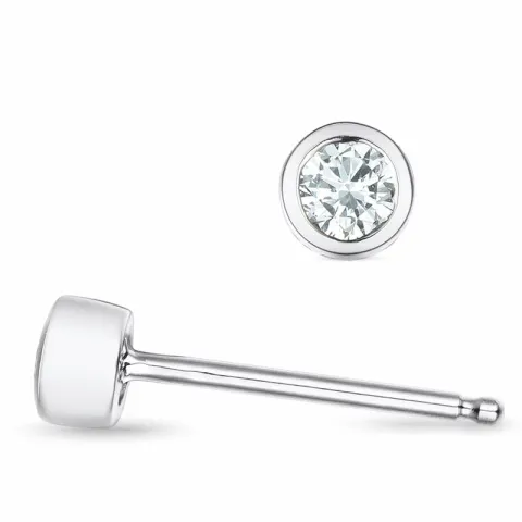 2 x 0,09 ct Solitärohrstecker in 14 Karat Weißgold mit Diamant