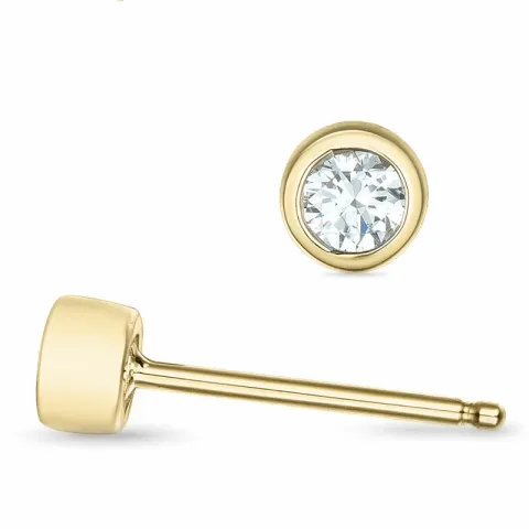 2 x 0,10 ct Solitärohrstecker in 14 Karat Gold mit Diamant 