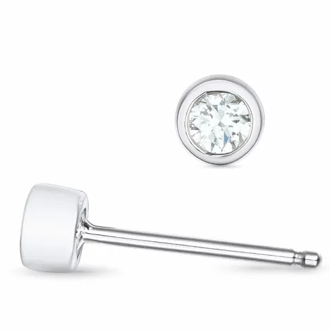 2 x 0,10 ct Solitärohrstecker in 14 Karat Weißgold mit Diamant