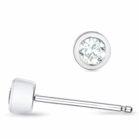 2 x 0,11 ct Solitärohrstecker in 14 Karat Weißgold mit Diamant