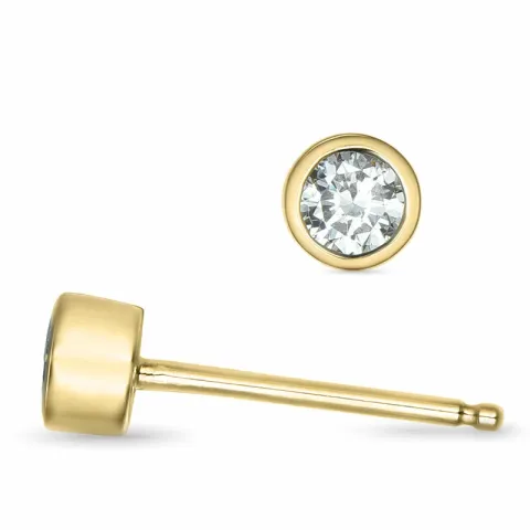 2 x 0,12 ct Solitärohrstecker in 14 Karat Gold mit Diamant 