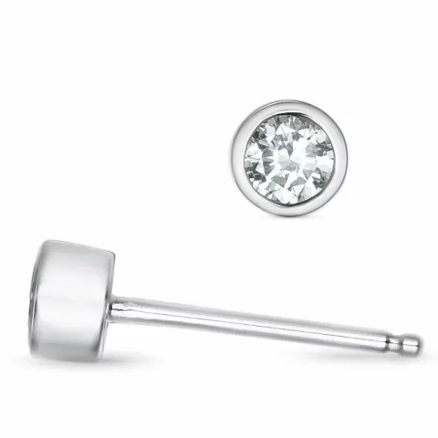 2 x 0,12 ct Solitärohrstecker in 14 Karat Weißgold mit Diamant