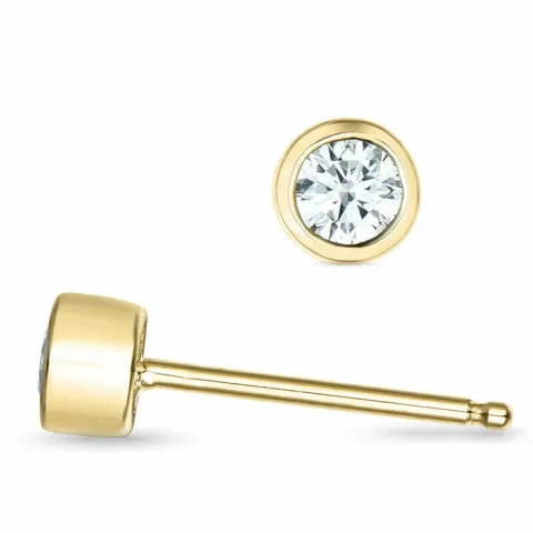 2 x 0,13 ct Solitärohrstecker in 14 Karat Gold mit Diamant 