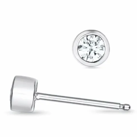 2 x 0,13 ct Solitärohrstecker in 14 Karat Weißgold mit Diamant